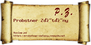 Probstner Zétény névjegykártya